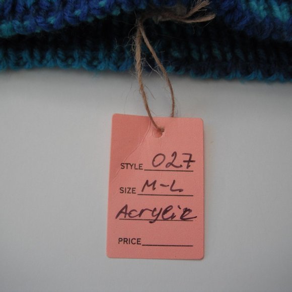 Hand Knitted Hat Toque Adult Size - L-M Acrylic Blue - 027 Hand knit by me - Picture 8 of 8